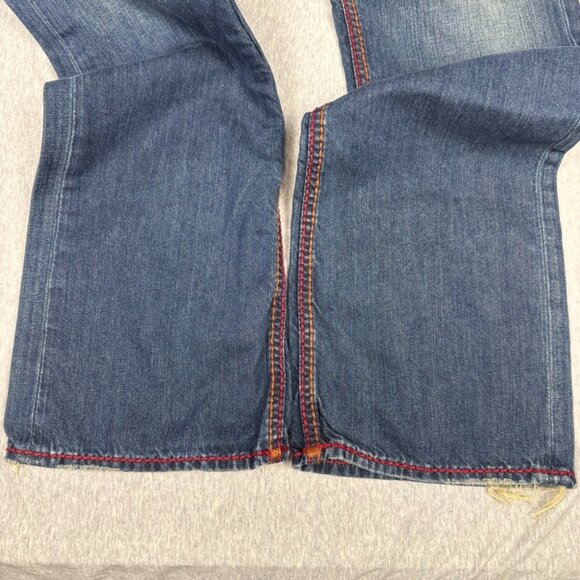 True Religion Red Thick Stitch Jeans Men's Size 34X32 - Picture 12 of 16